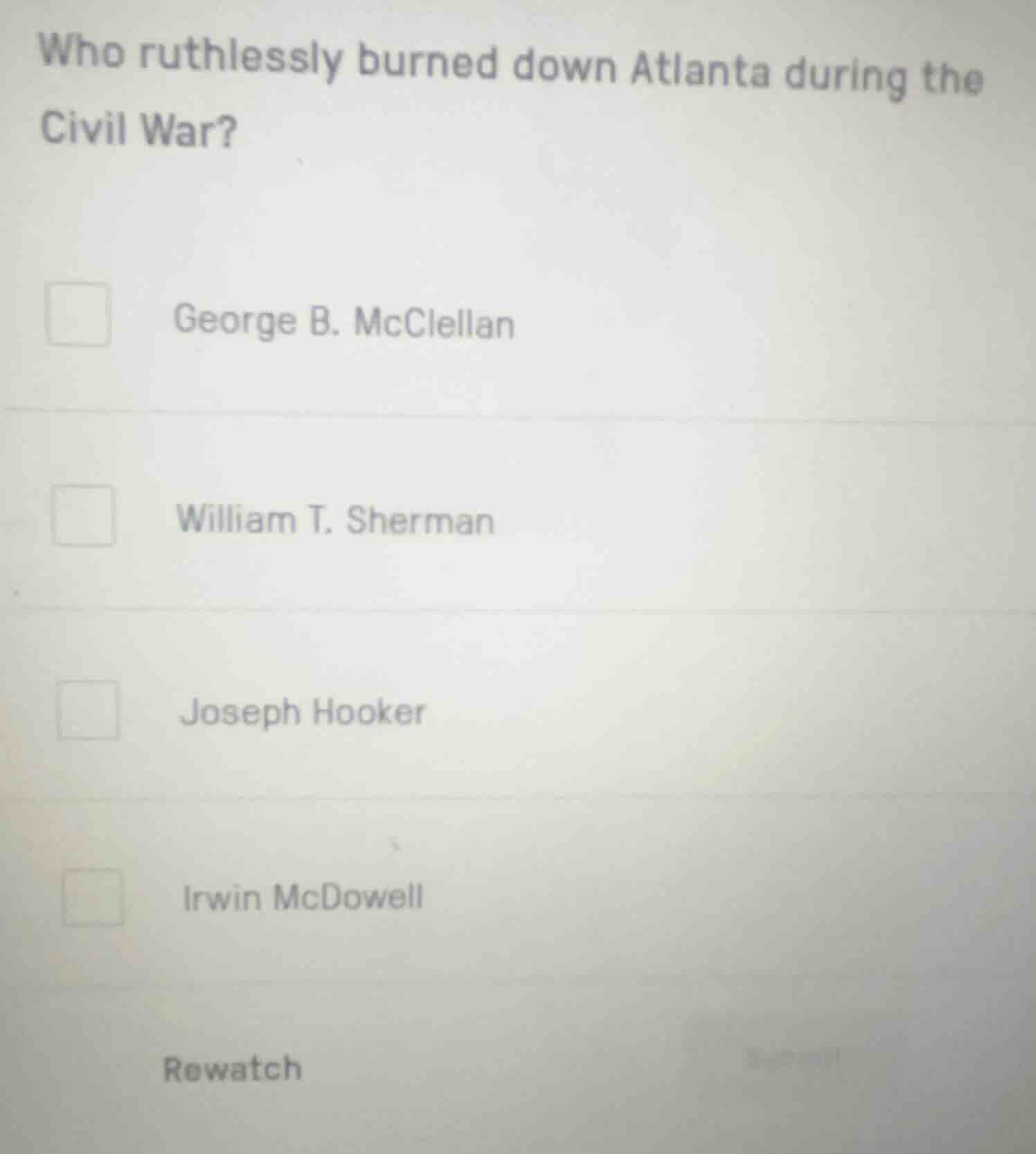 who ruthlessly burned down atlanta during the civil war? george b. mccl…