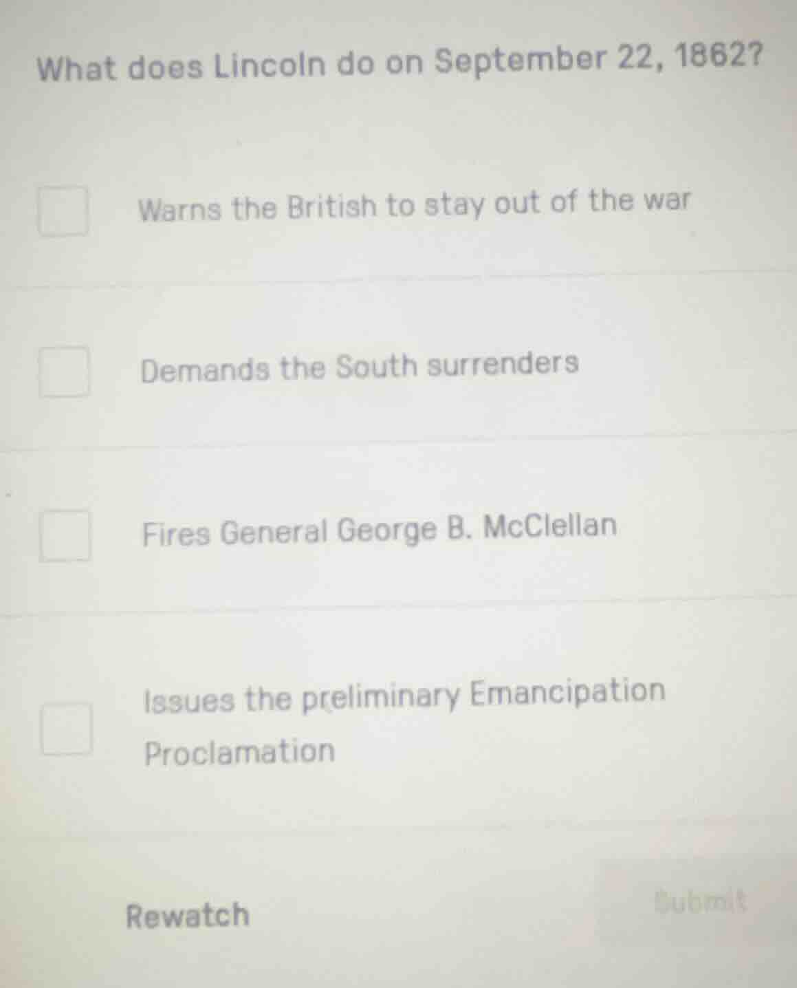 what does lincoln do on september 22, 1862? warns the british to stay o…