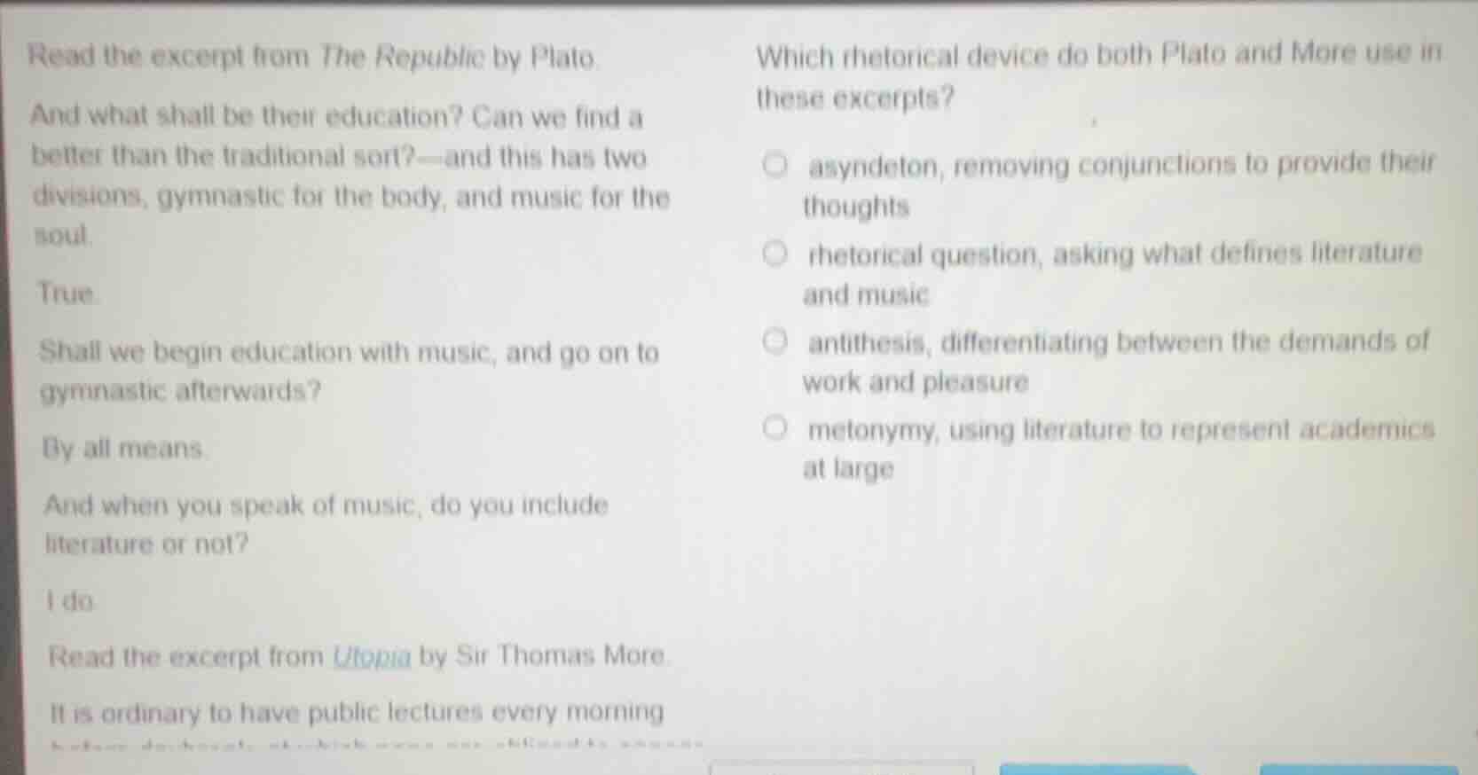 read the excerpt from the republic by plato. and what shall be their ed…