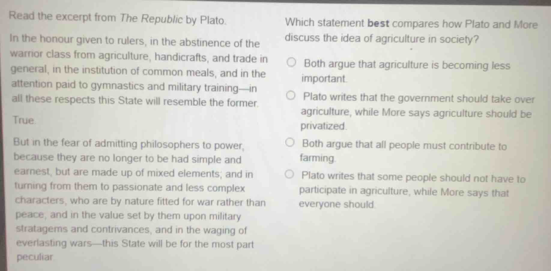 read the excerpt from the republic by plato. in the honour given to rul…