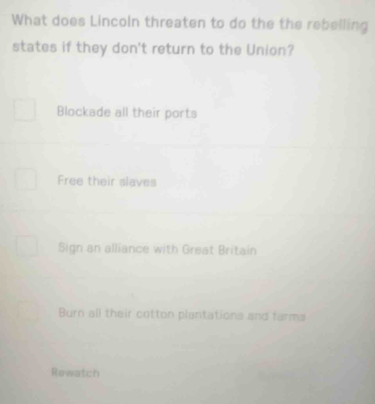 what does lincoln threaten to do the the rebelling states if they dont …