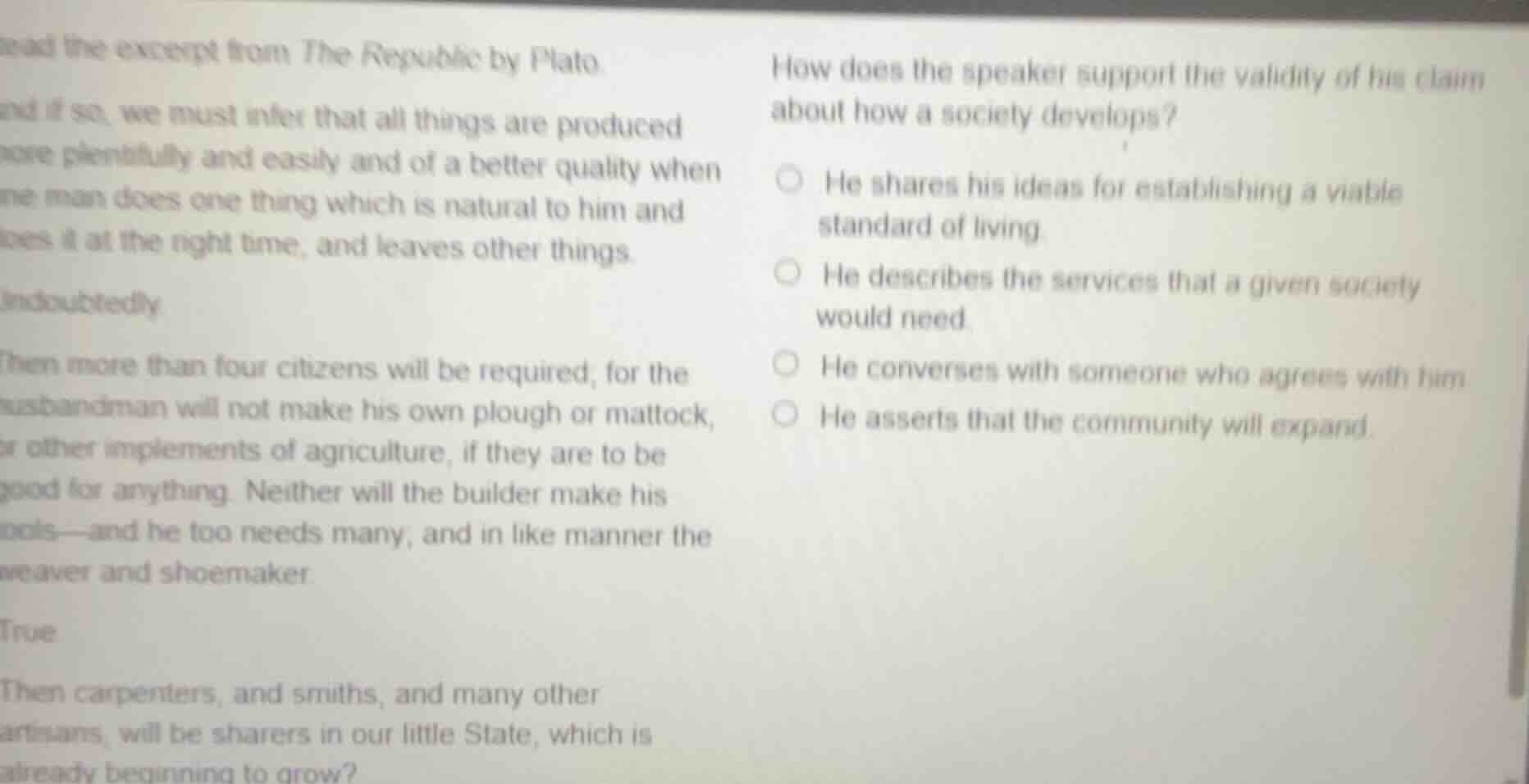 read the excerpt from the republic by plato. and if so, we must infer t…