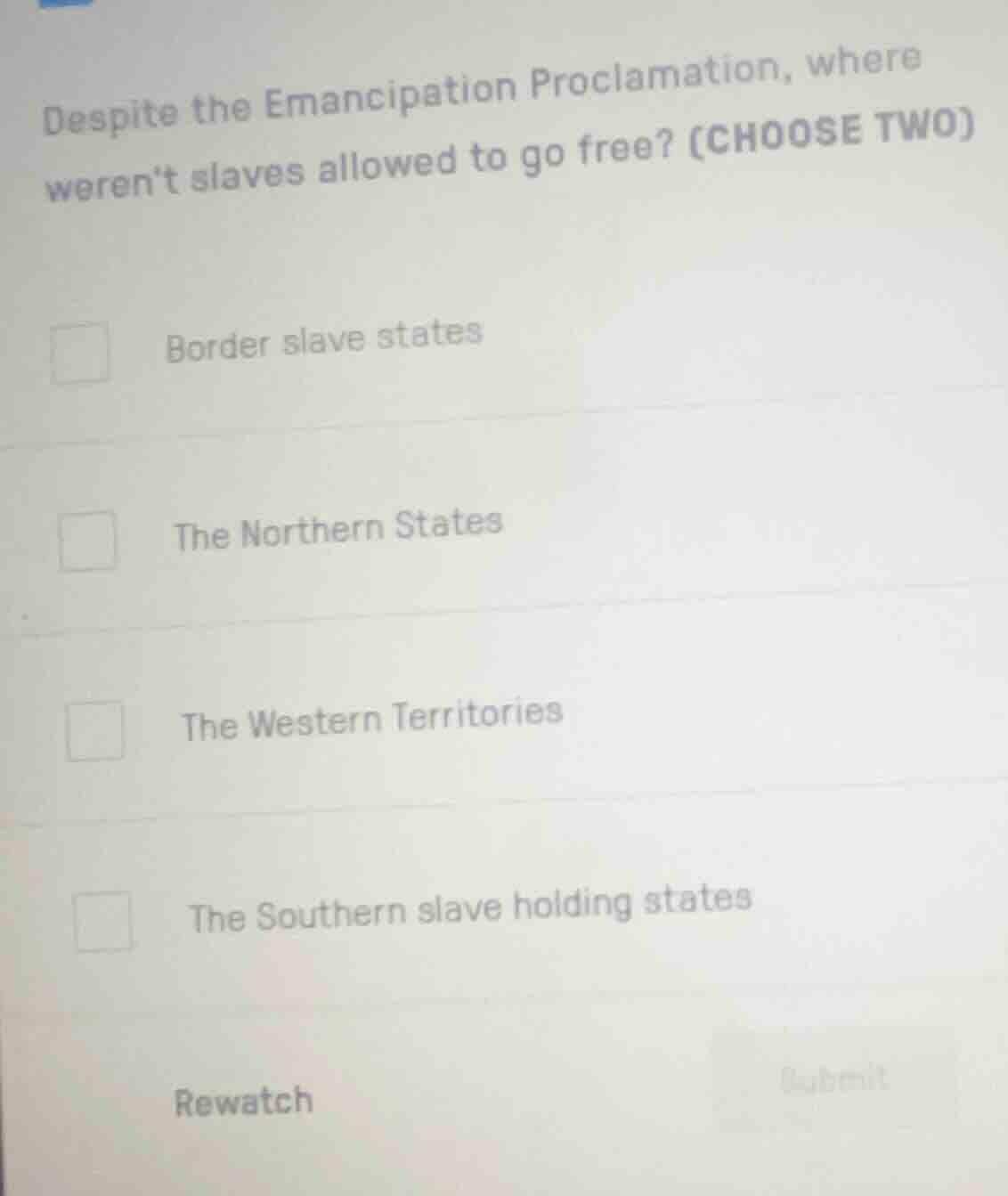 despite the emancipation proclamation, where werent slaves allowed to g…