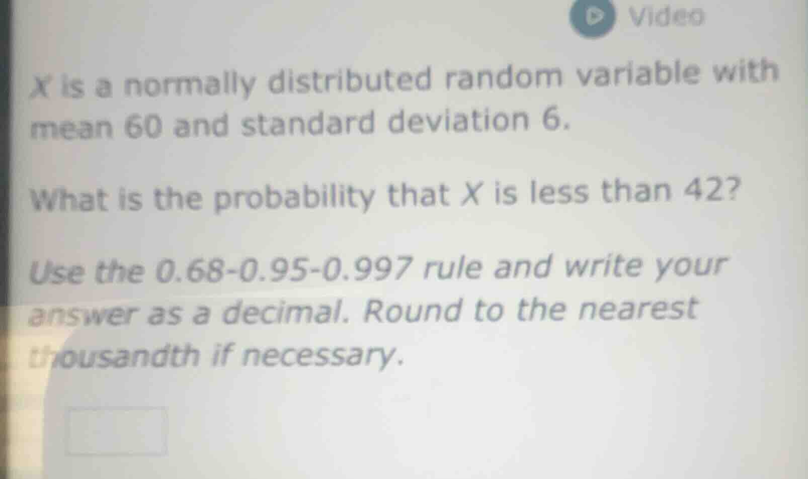 x is a normally distributed random variable with mean 60 and standard d…