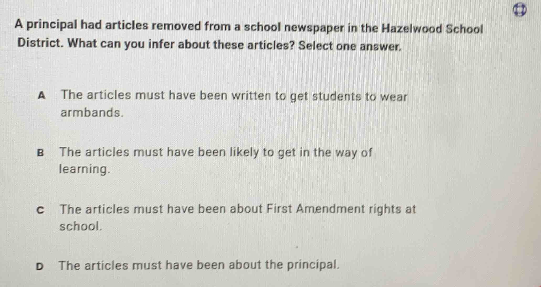 a principal had articles removed from a school newspaper in the hazelwo…