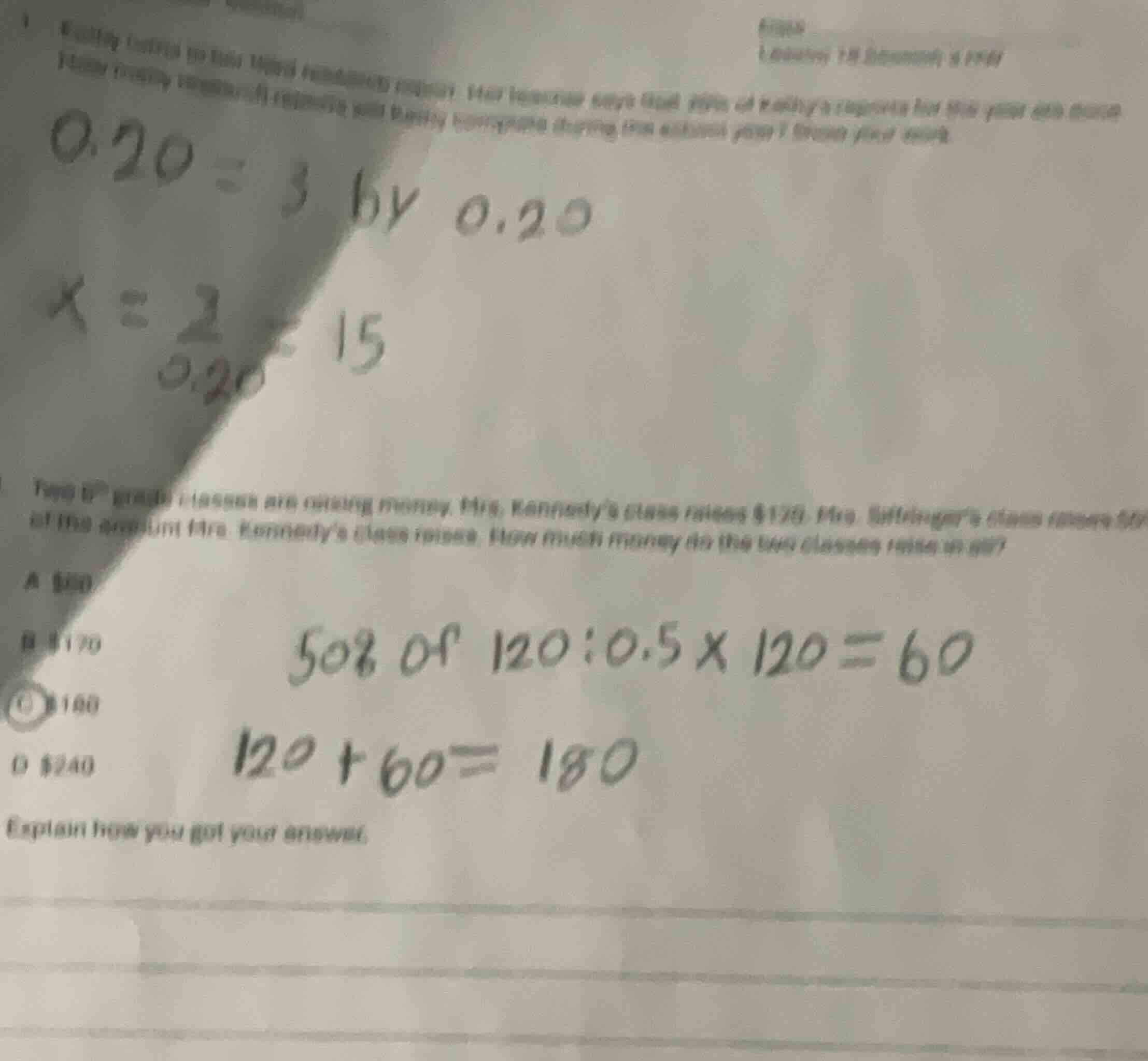 two 5th grade classes are raising money. mrs. kennedy’s class raises $1…