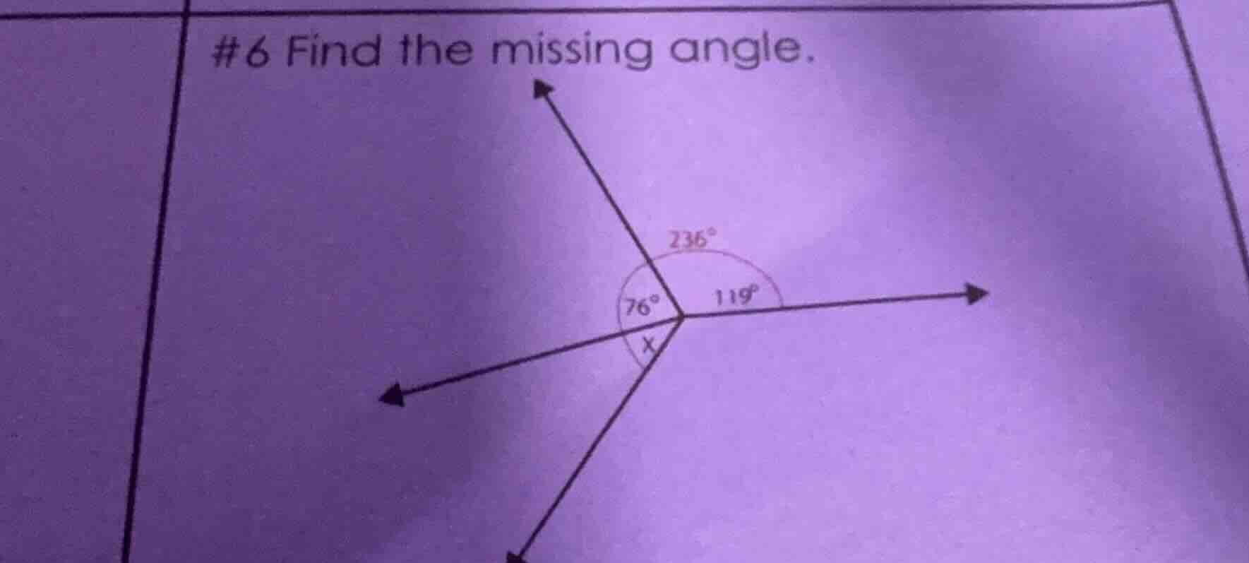 #6 find the missing angle.