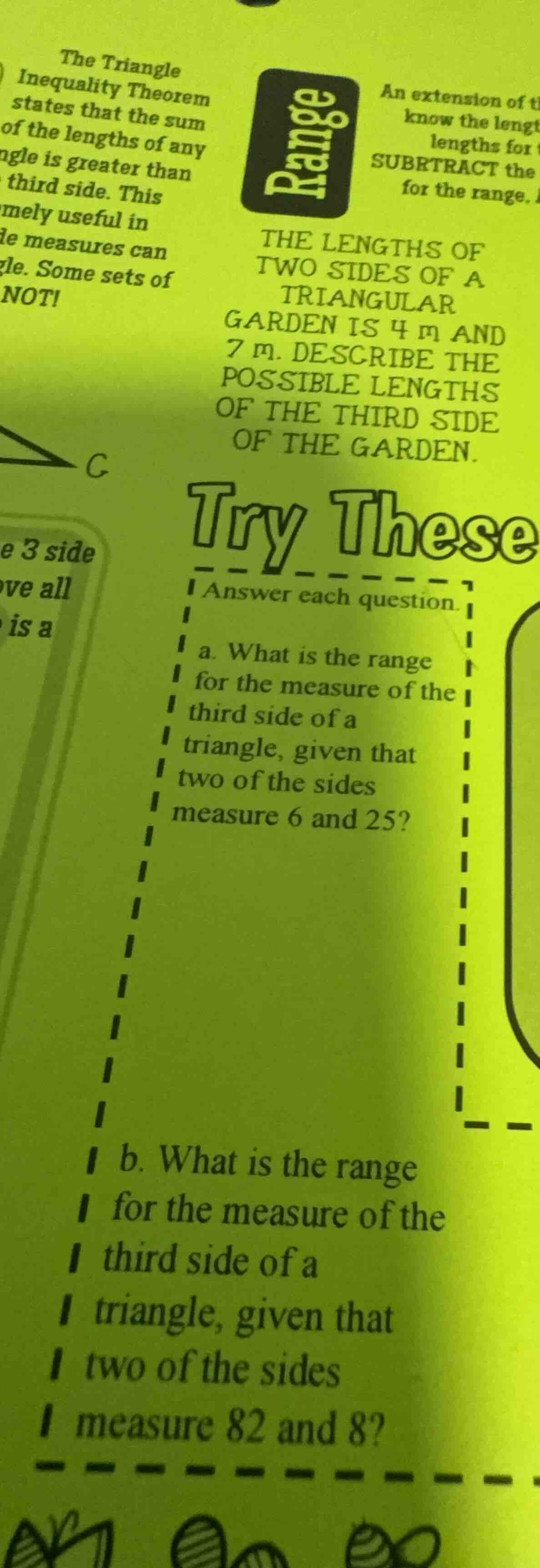 the triangle inequality theorem states that the sum of the lengths of a…