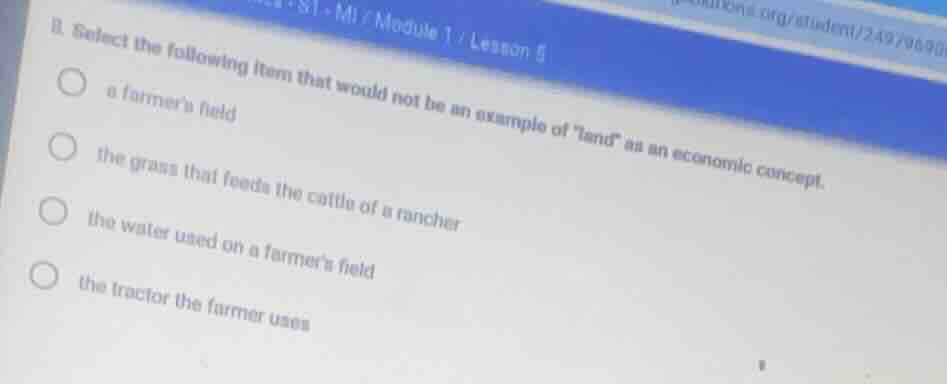 b. select the following item that would not be an example of \land\ as …