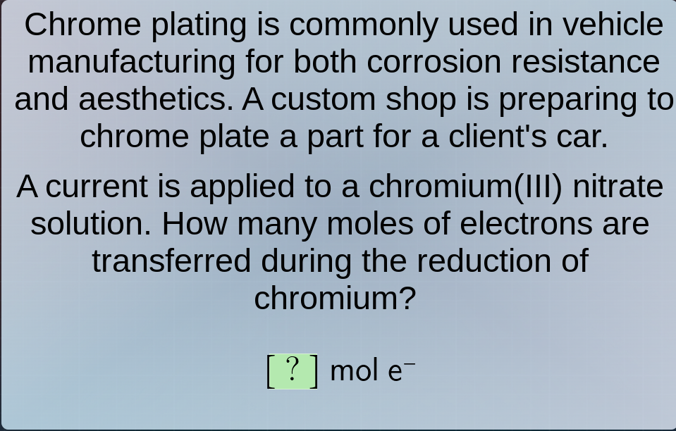 chrome plating is commonly used in vehicle manufacturing for both corro…