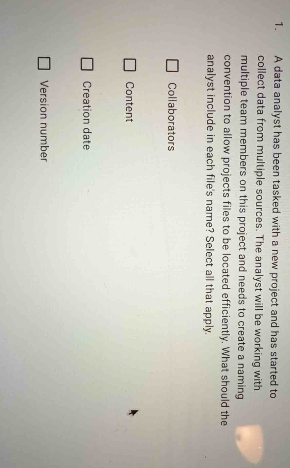 1. a data analyst has been tasked with a new project and has started to…