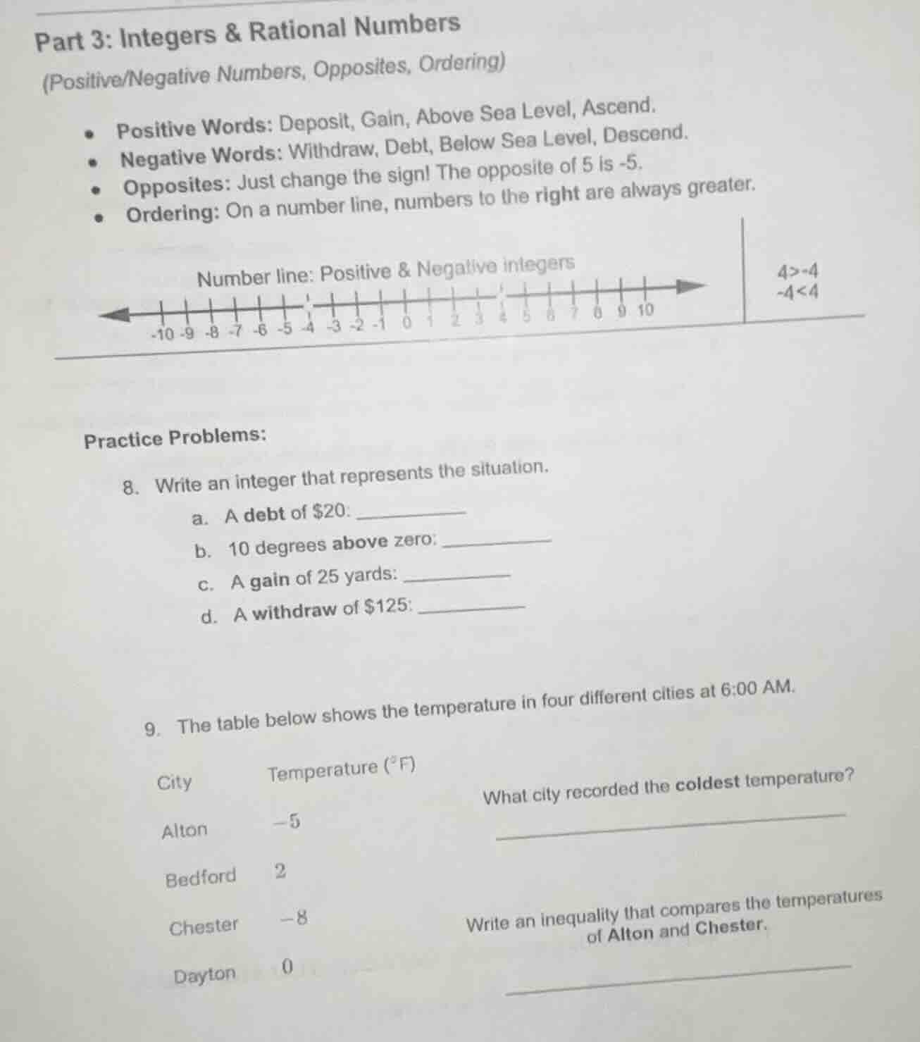 part 3: integers & rational numbers (positive/negative numbers, opposit…