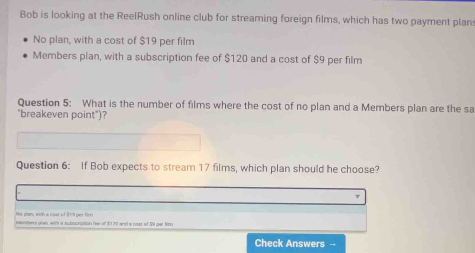 bob is looking at the reelrush online club for streaming foreign films,…