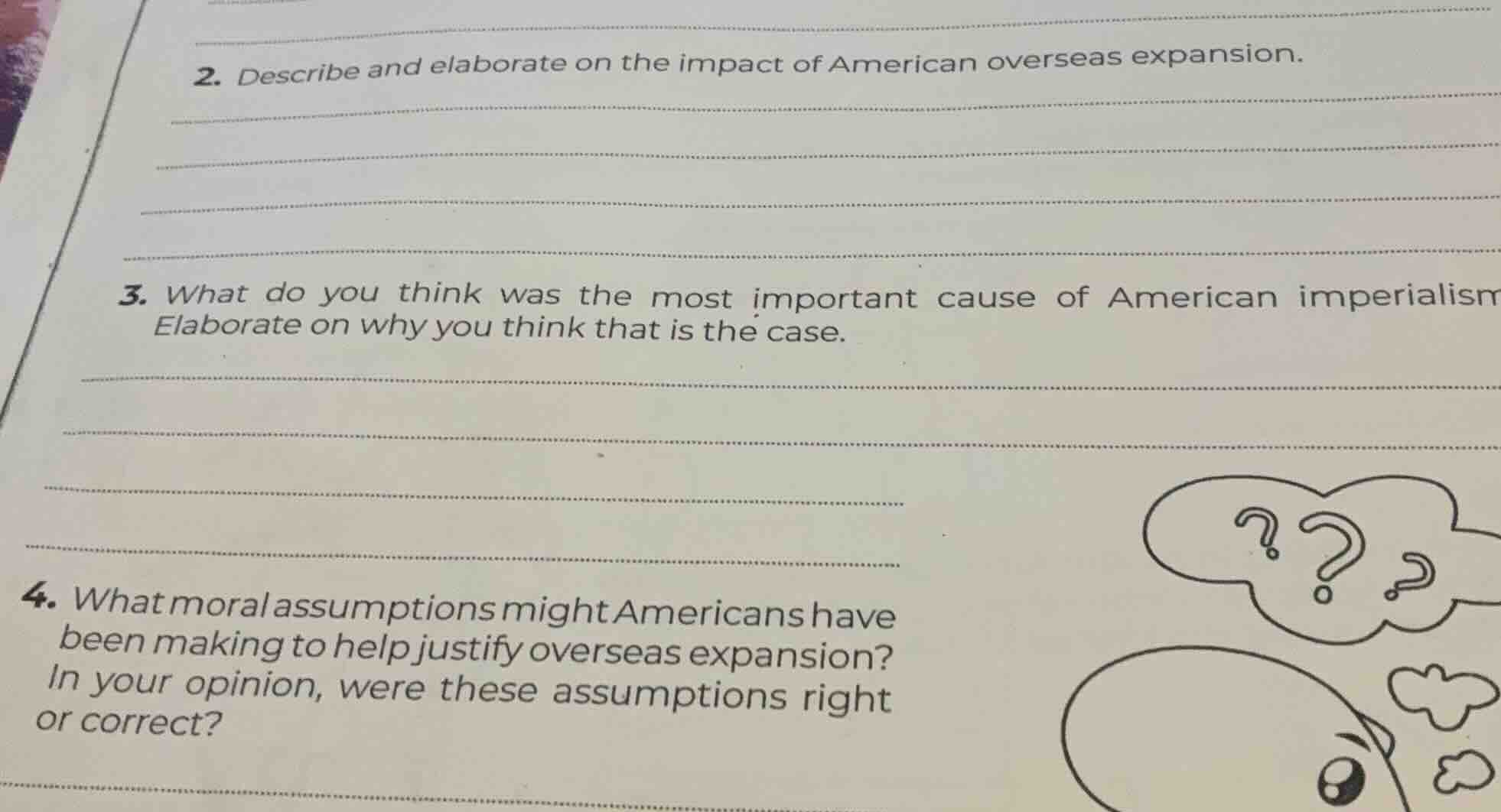 2. describe and elaborate on the impact of american overseas expansion.…