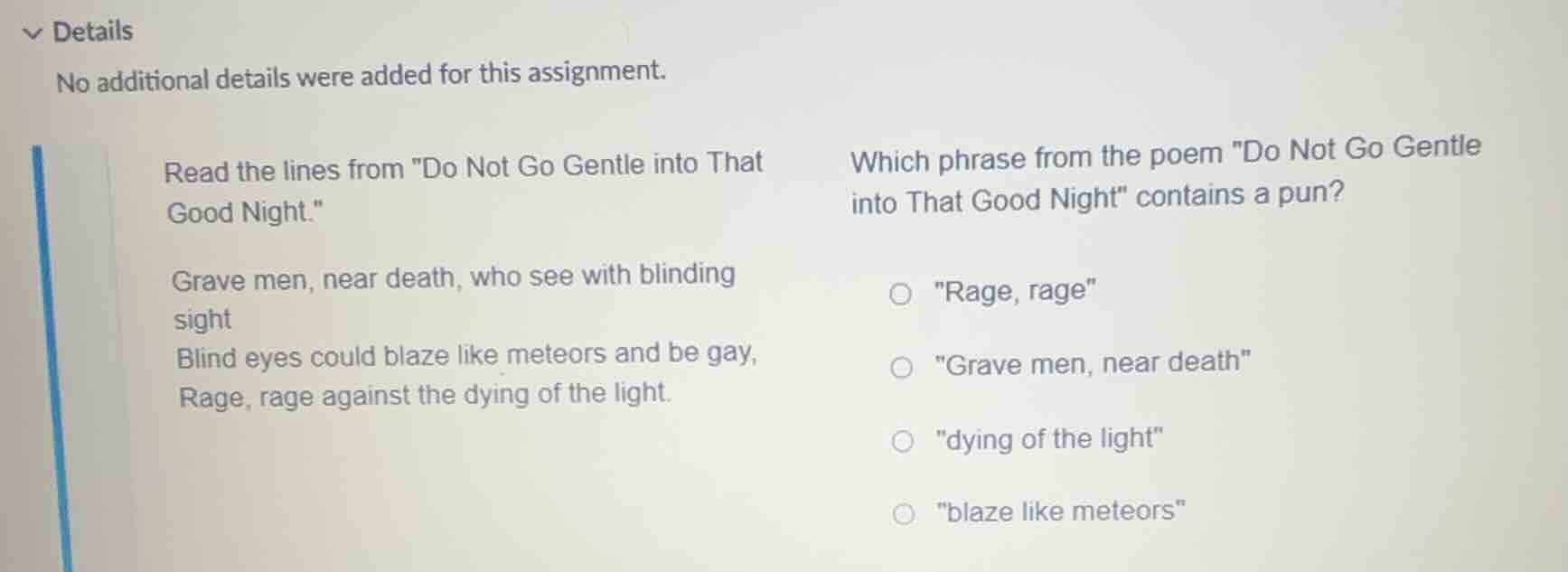 details no additional details were added for this assignment. read the …