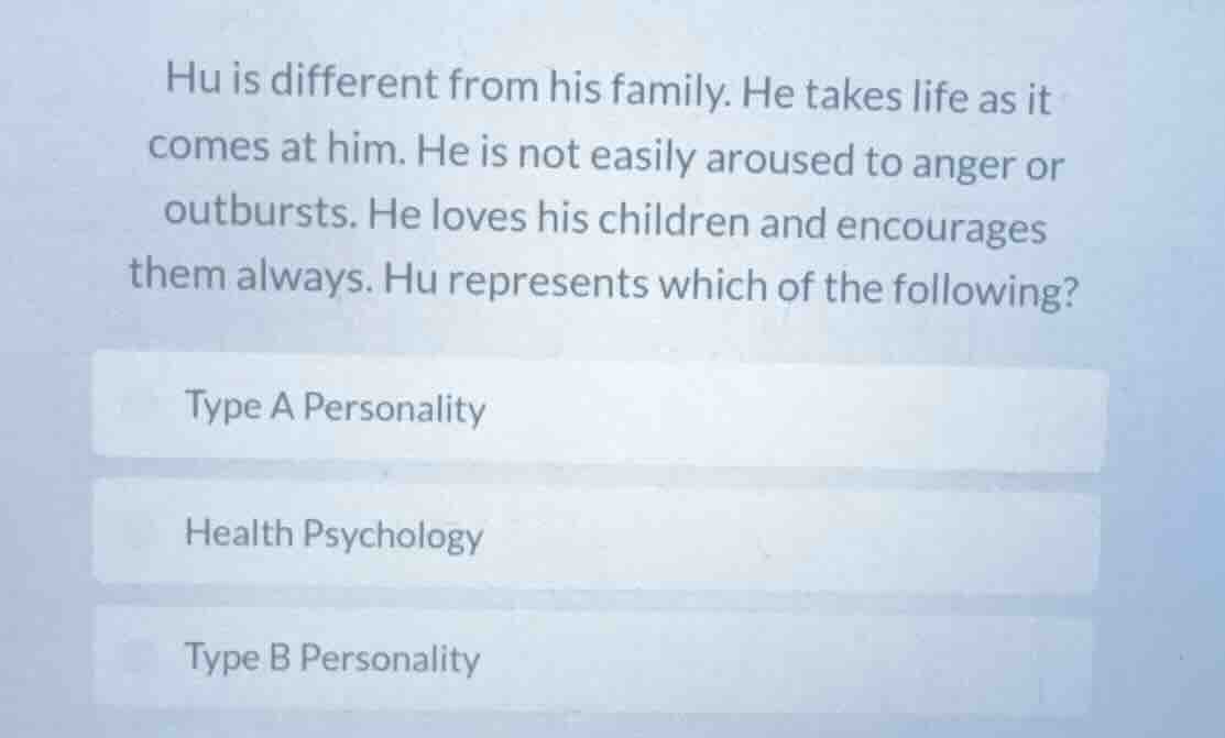 hu is different from his family. he takes life as it comes at him. he i…