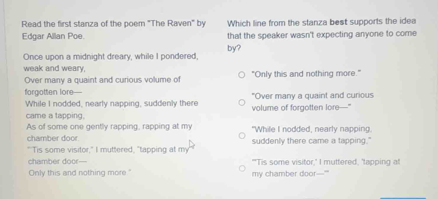 read the first stanza of the poem \the raven\ by edgar allan poe. once …