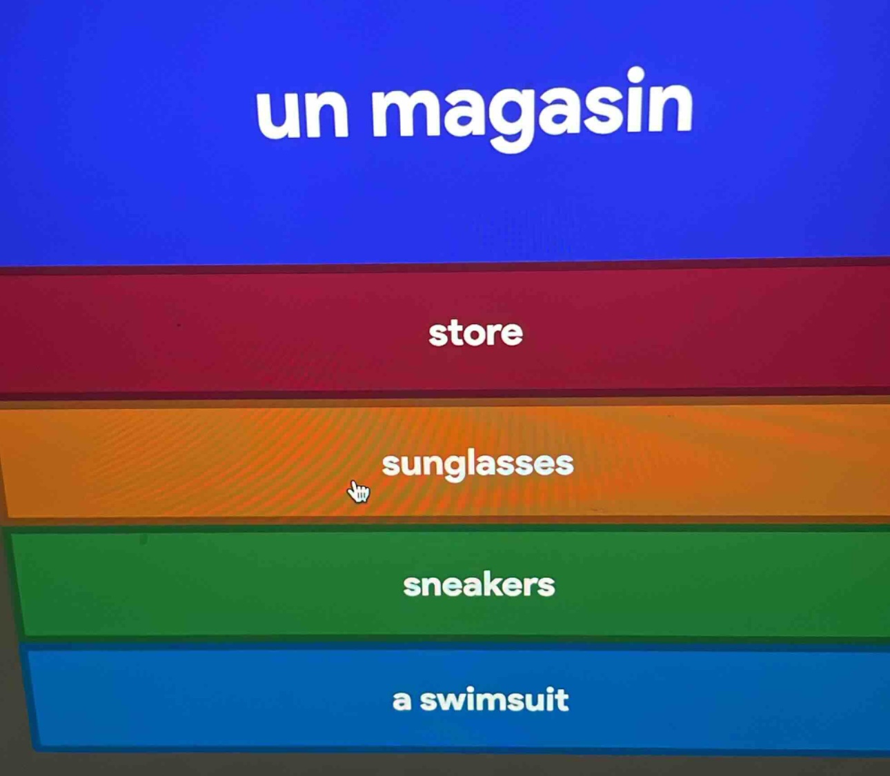 un magasin store sunglasses sneakers a swimsuit