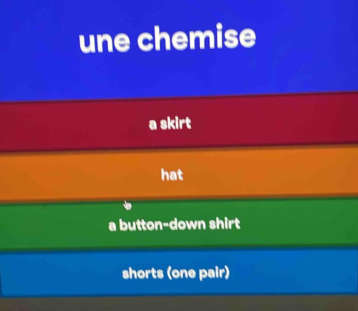 une chemise a skirt hat a button - down shirt shorts (one pair)