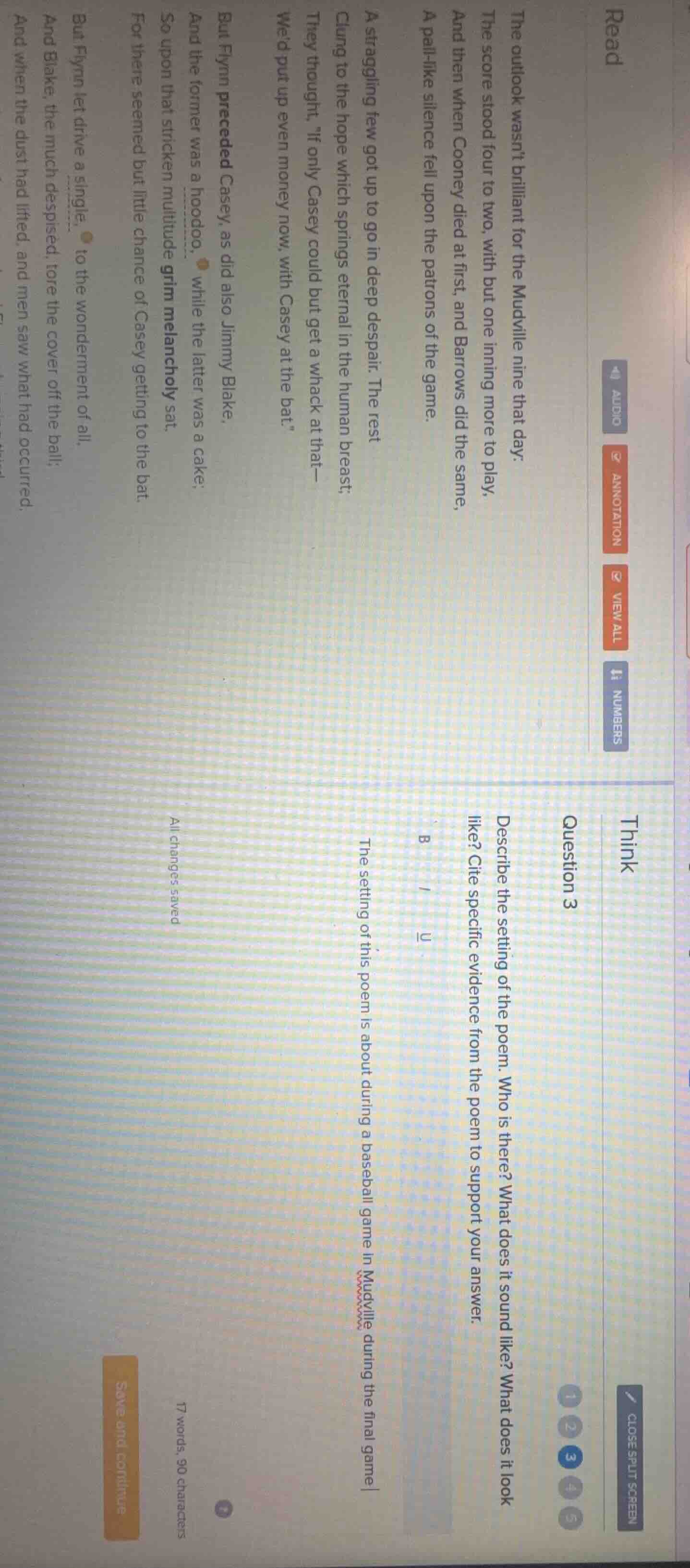 question 3 describe the setting of the poem. who is there? what does it…