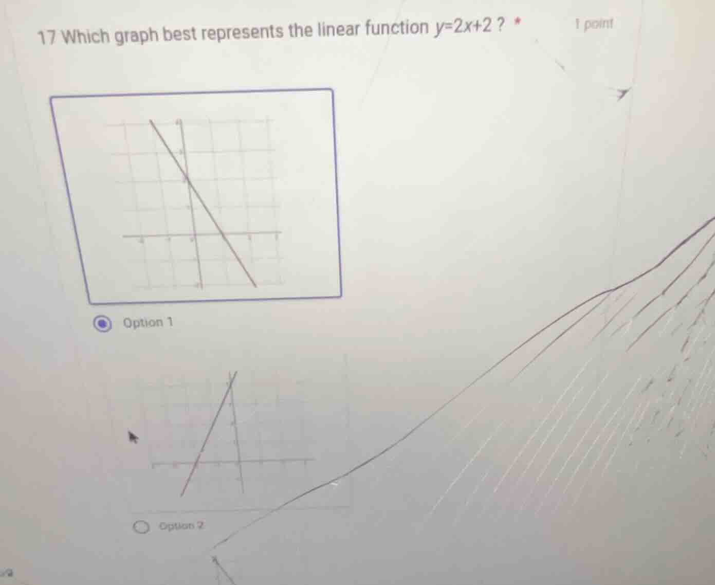 17 which graph best represents the linear function $y = 2x + 2$? * 1 po…