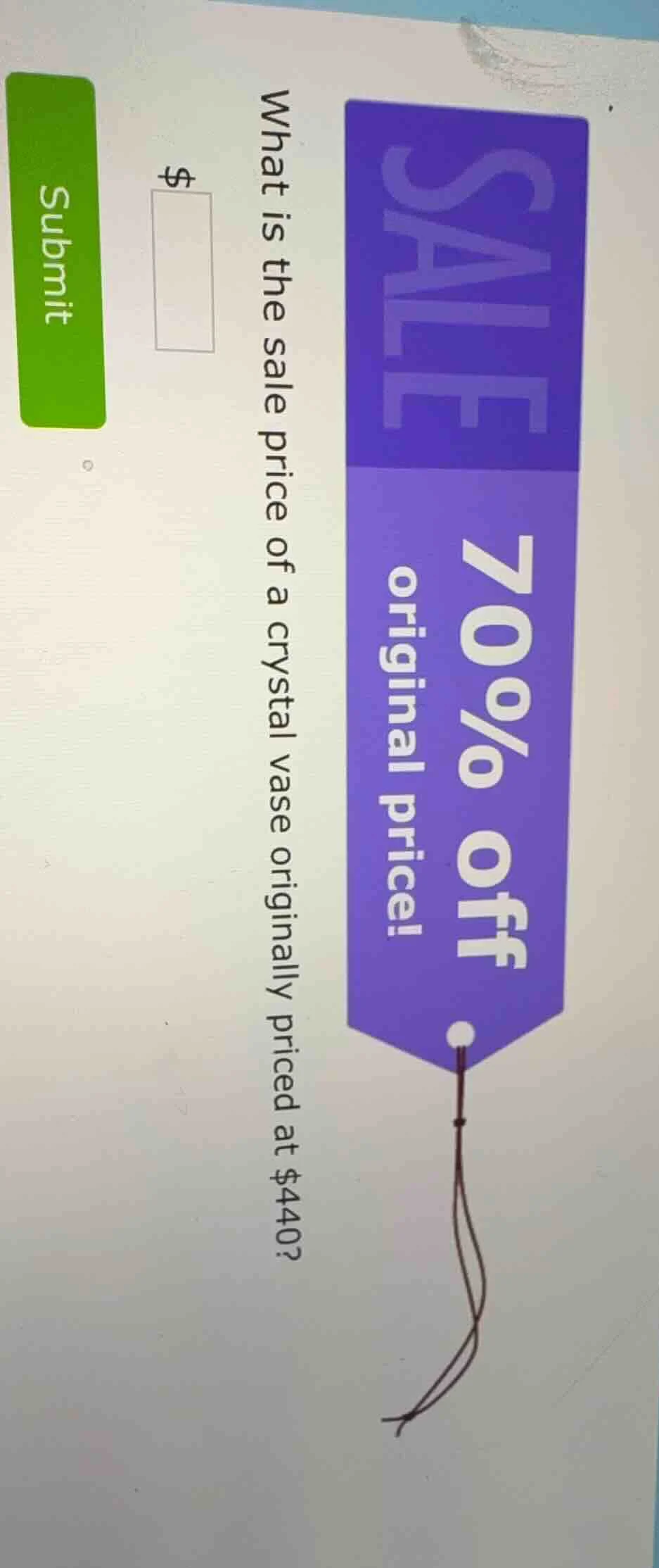 what is the sale price of a crystal vase originally priced at $440? sal…