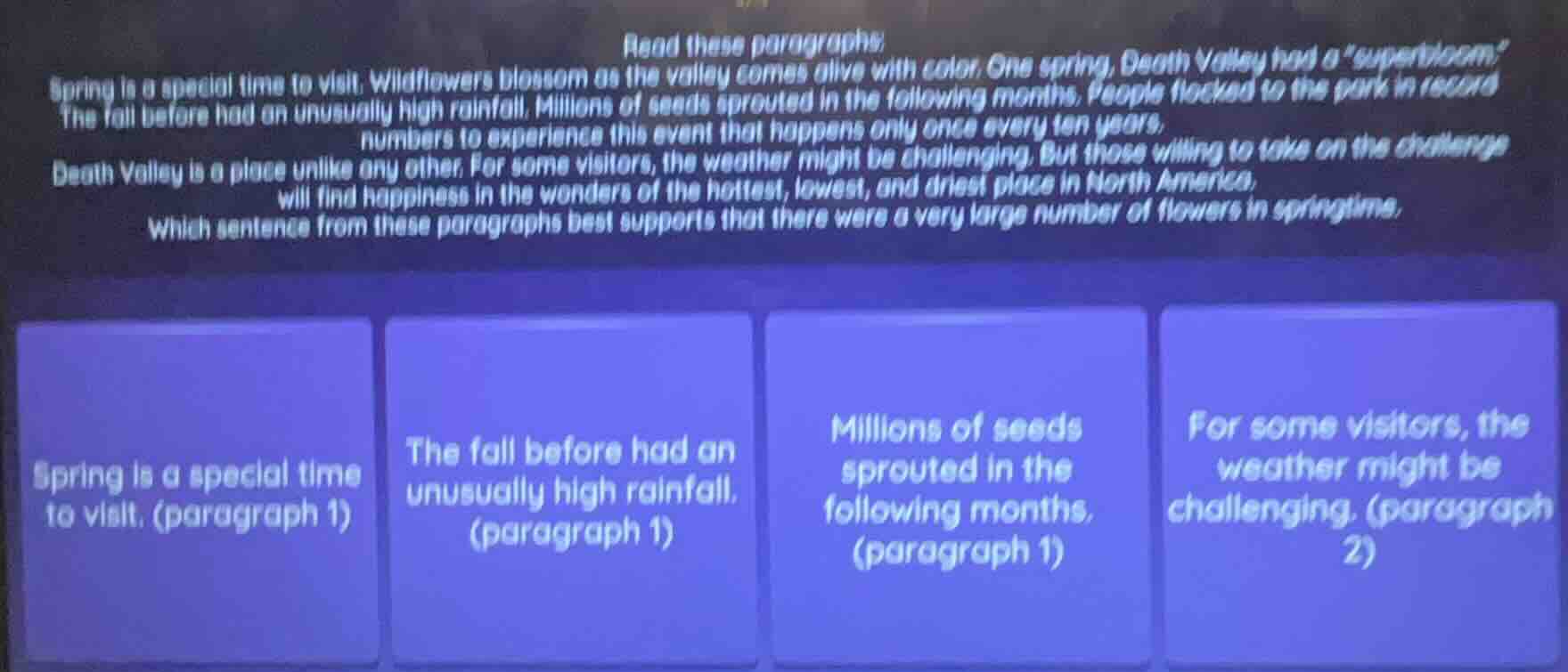 read these paragraphs spring is a special time to visit. wildflowers bl…