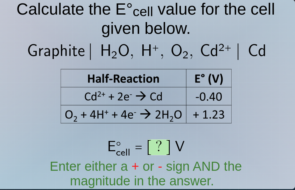 calculate the $\\mathrm{e^\\circ_{cell}}$ value for the cell given belo…