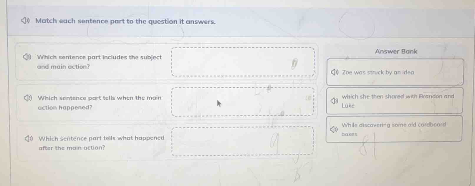 match each sentence part to the question it answers. which sentence par…