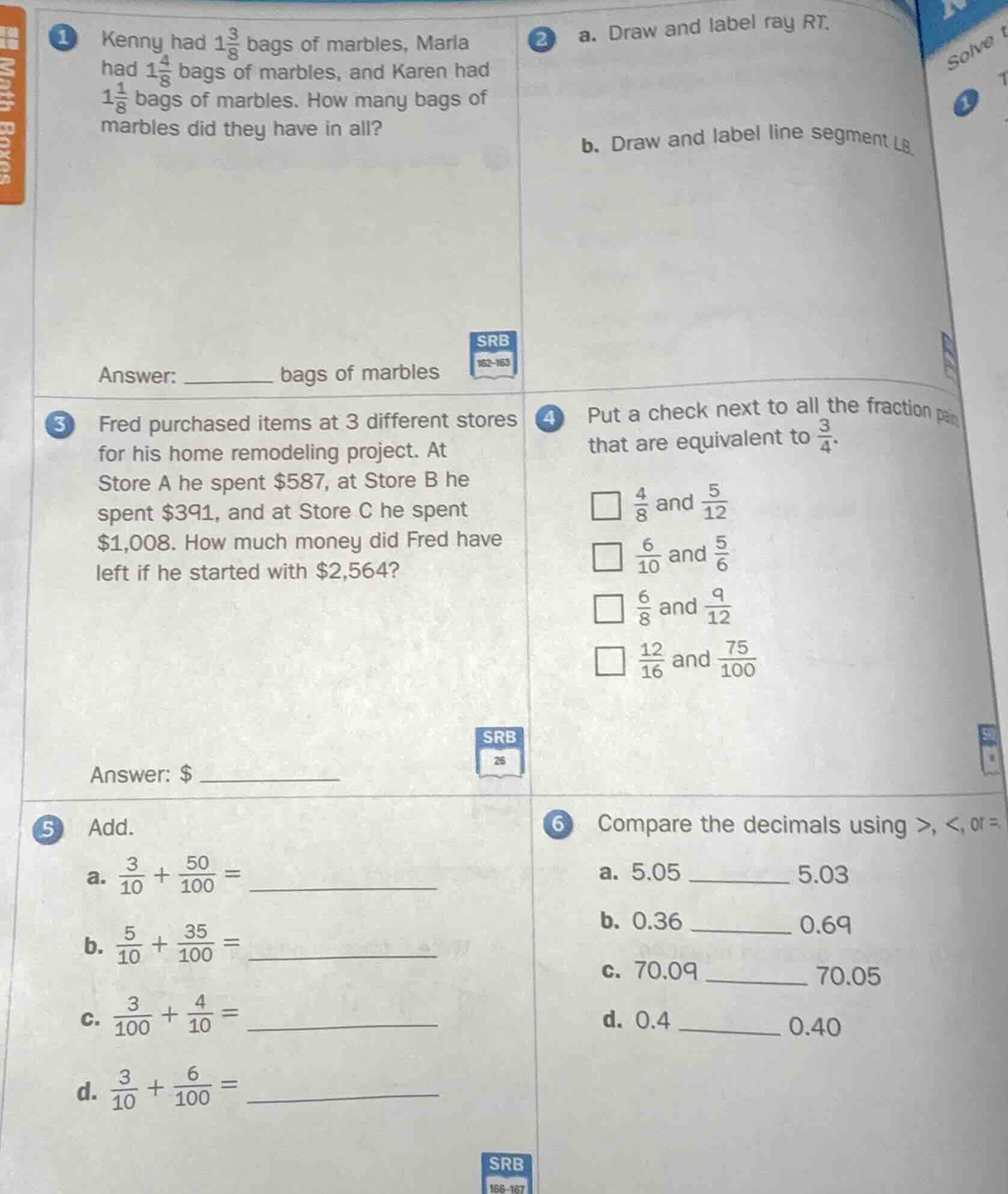 1 kenny had $1\\frac{3}{8}$ bags of marbles, marla had $1\\frac{4}{8}$ …