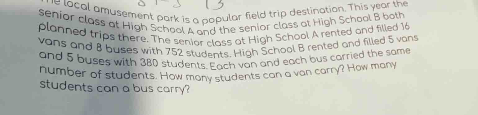 the local amusement park is a popular field trip destination. this year…