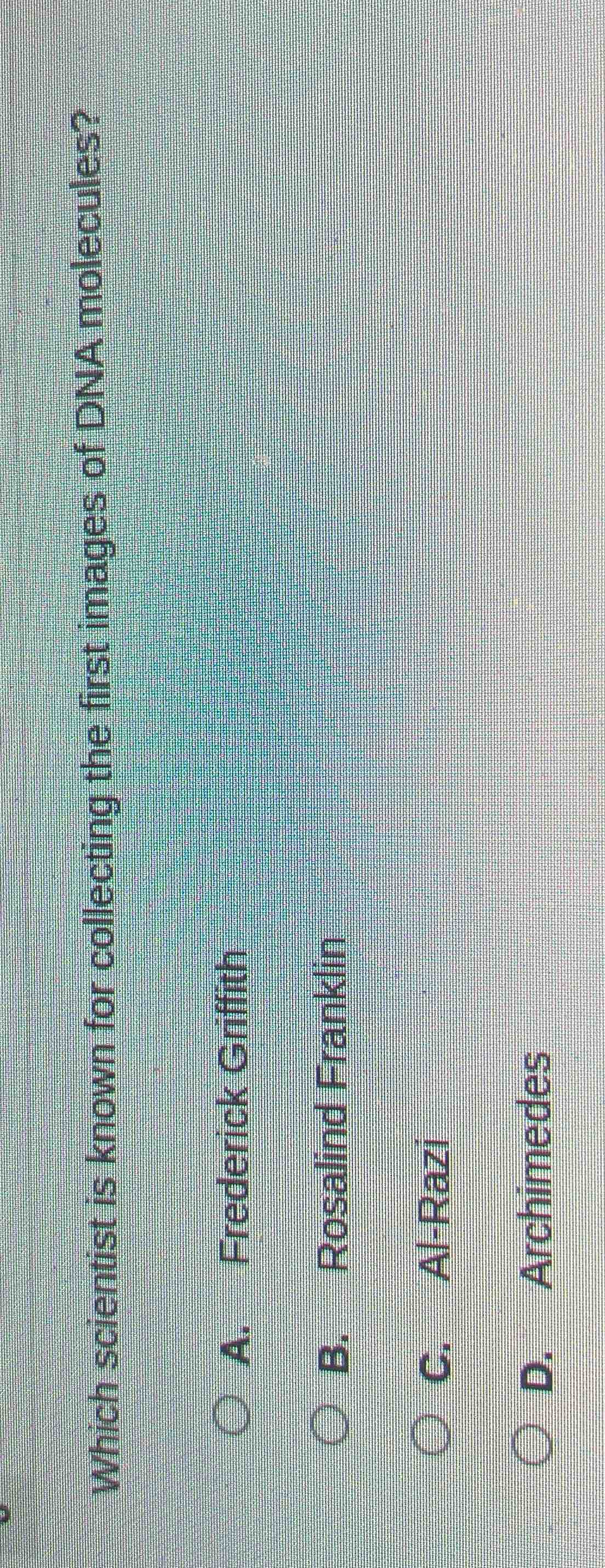 which scientist is known for collecting the first images of dna molecul…