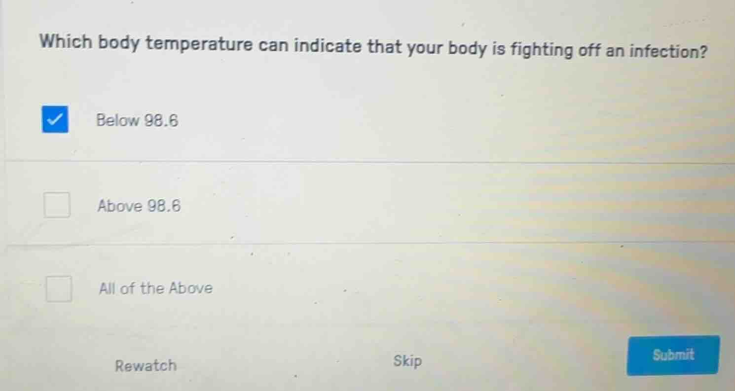 which body temperature can indicate that your body is fighting off an i…