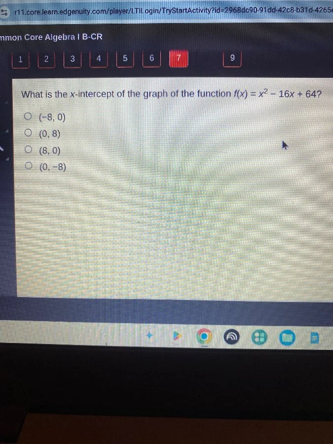 what is the x - intercept of the graph of the function $f(x)=x^{2}-16x …