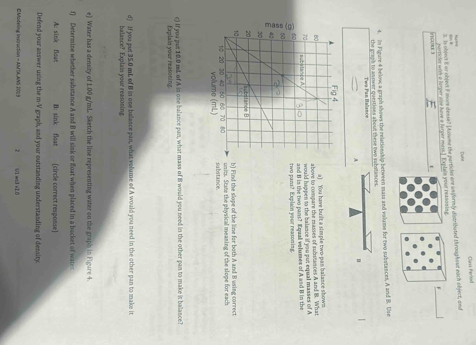 name: date class period 3. is object e or object f more dense? assume t…