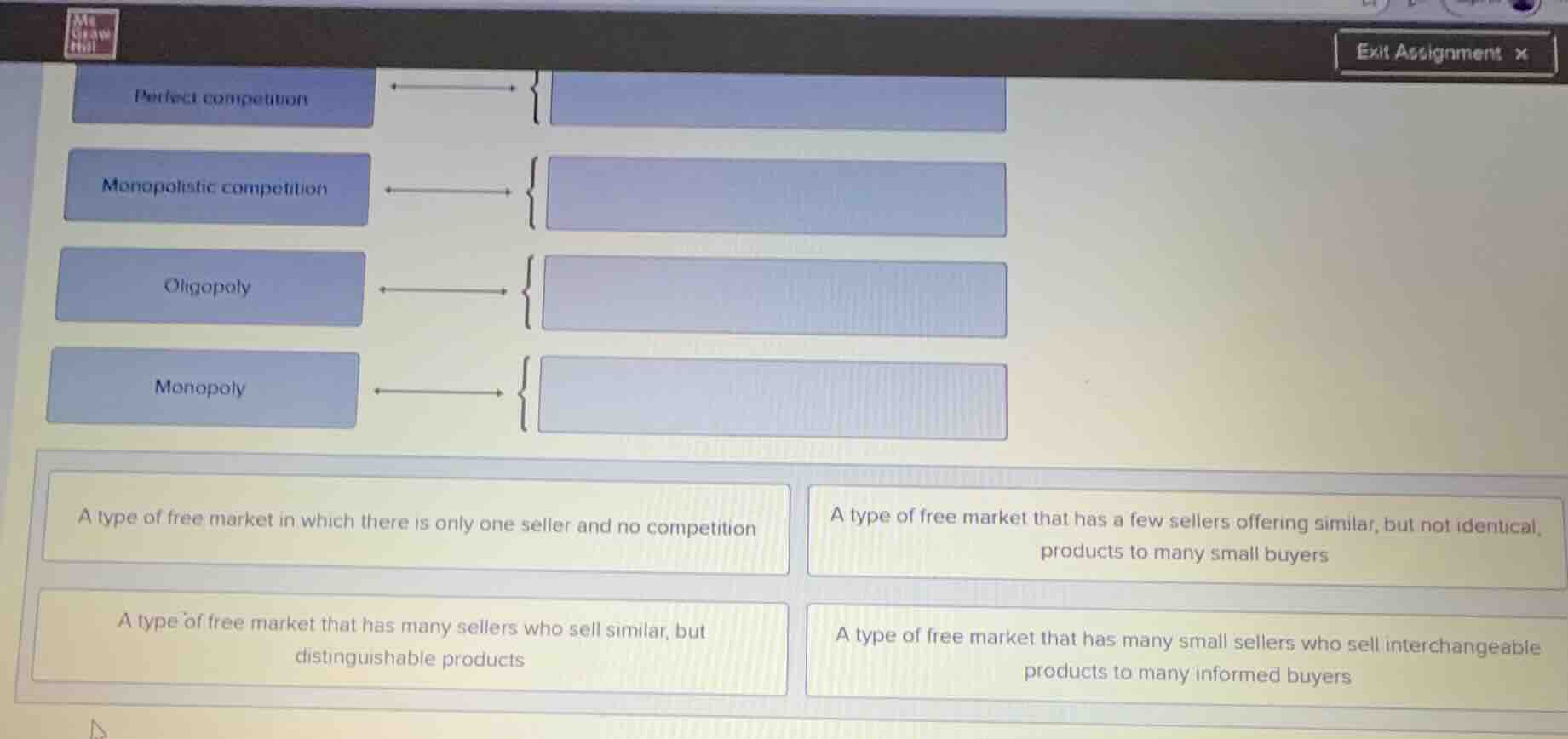perfect competition monopolistic competition oligopoly monopoly a type …