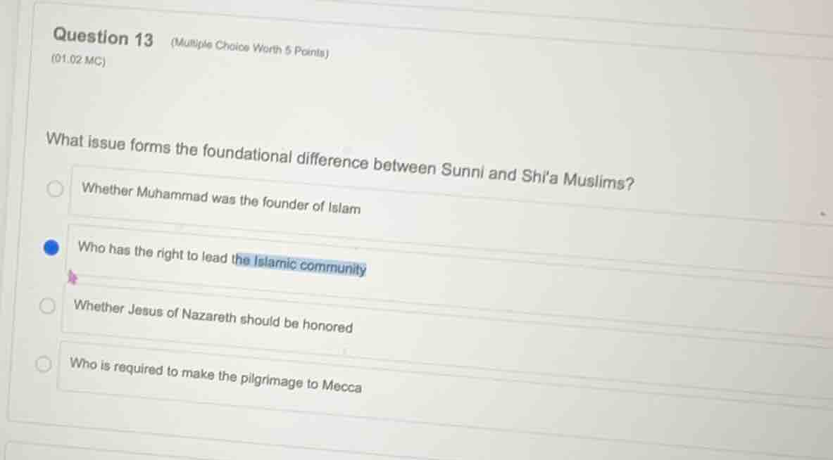 question 13 (multiple choice worth 5 points) (01.02 mc) what issue form…