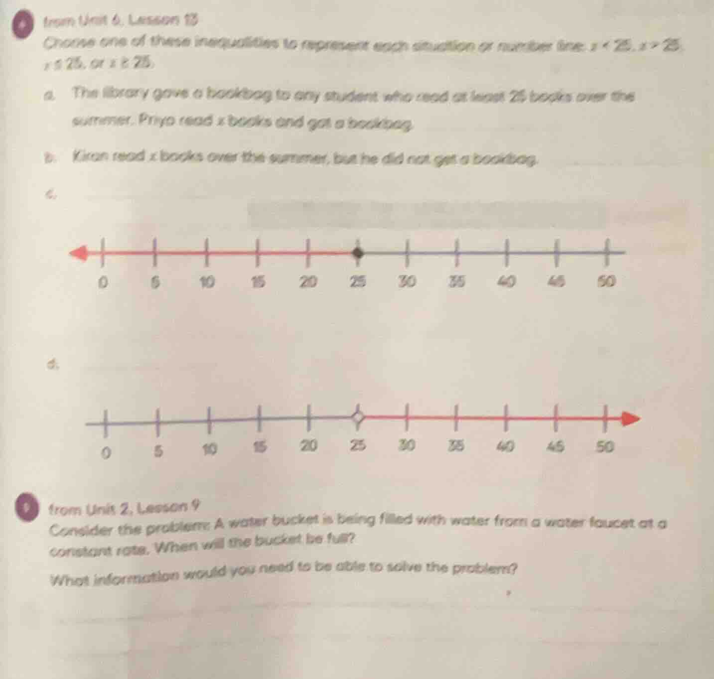 from unit 6, lesson 13 choose one of these inequalities to represent ea…