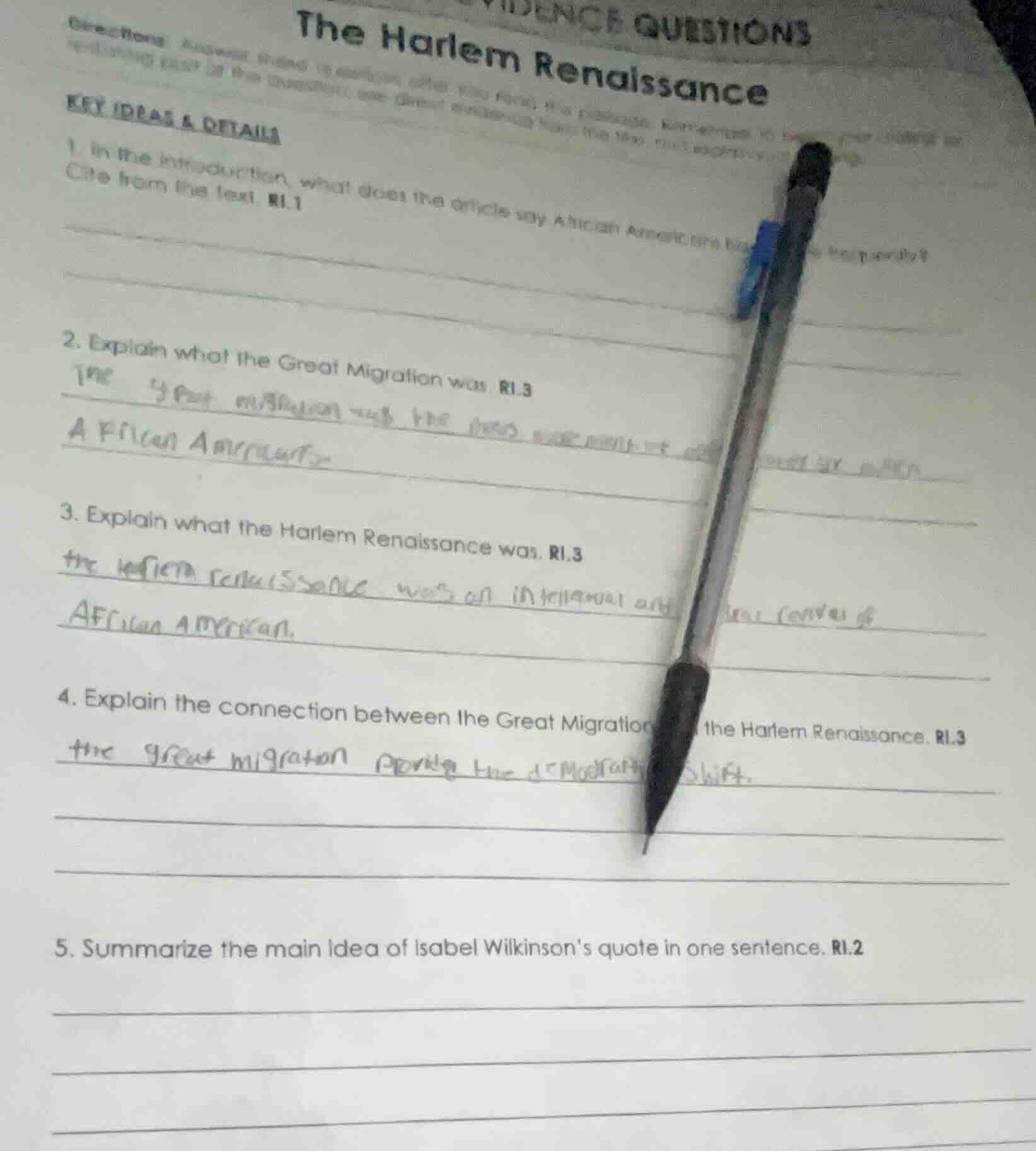 the harlem renaissance key ideas & details 1. in the introduction, what…