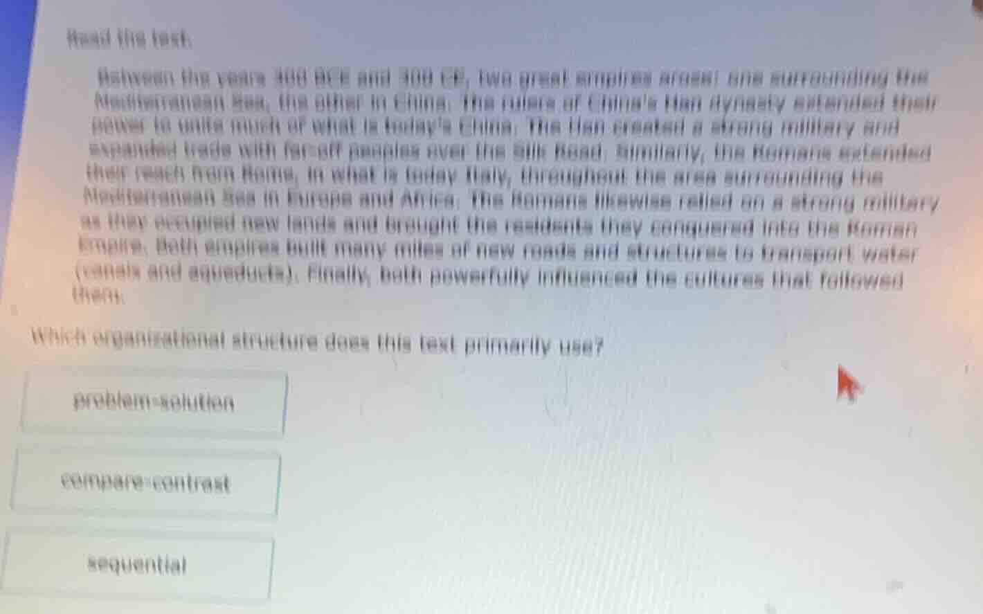 read the text. between the years 400 bce and 300 ce, two great empires …