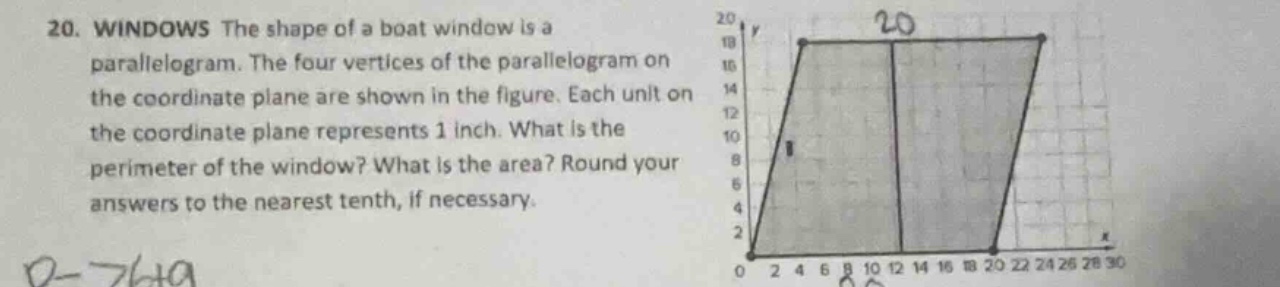 20. windows the shape of a boat window is a parallelogram. the four ver…