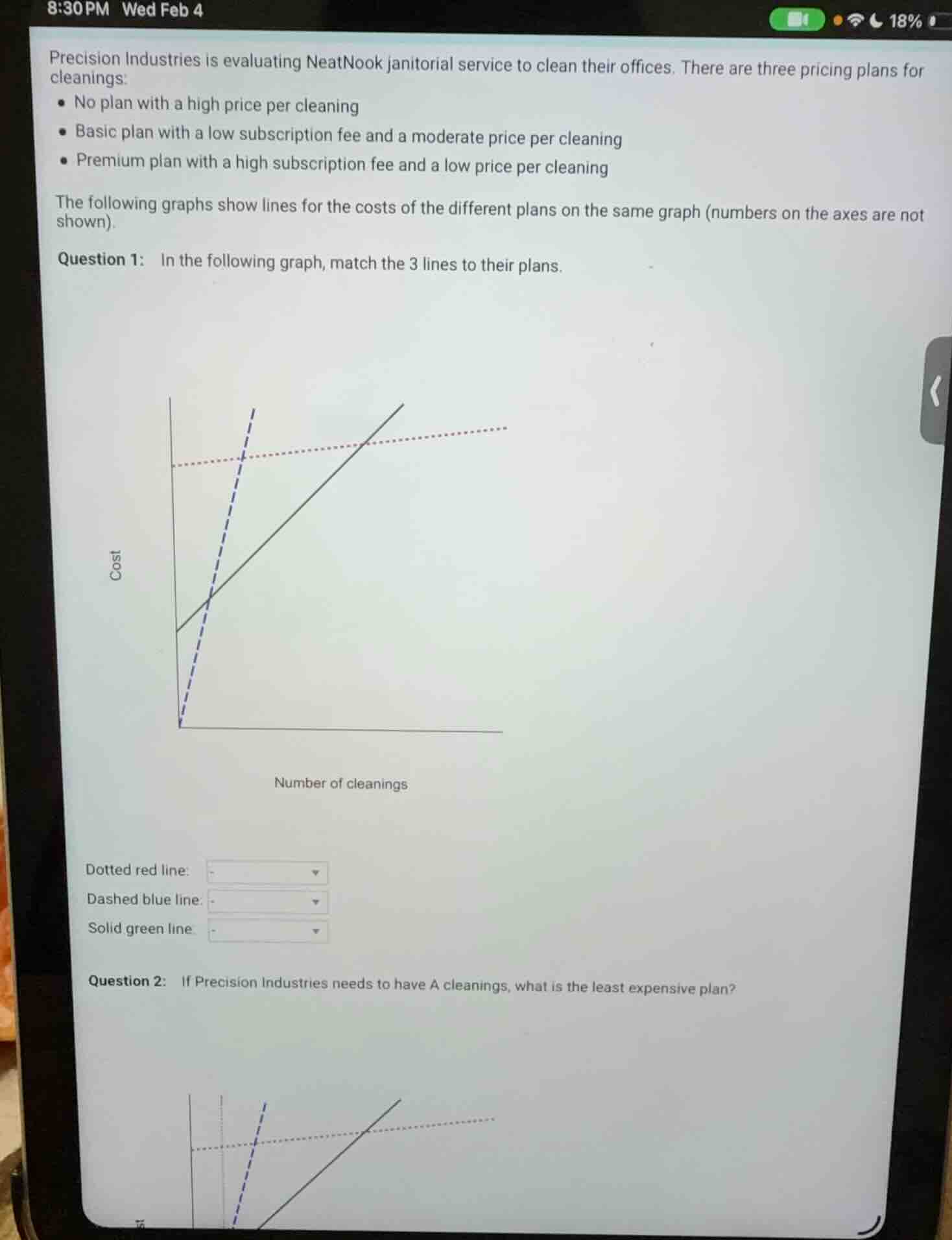 precision industries is evaluating neatnook janitorial service to clean…