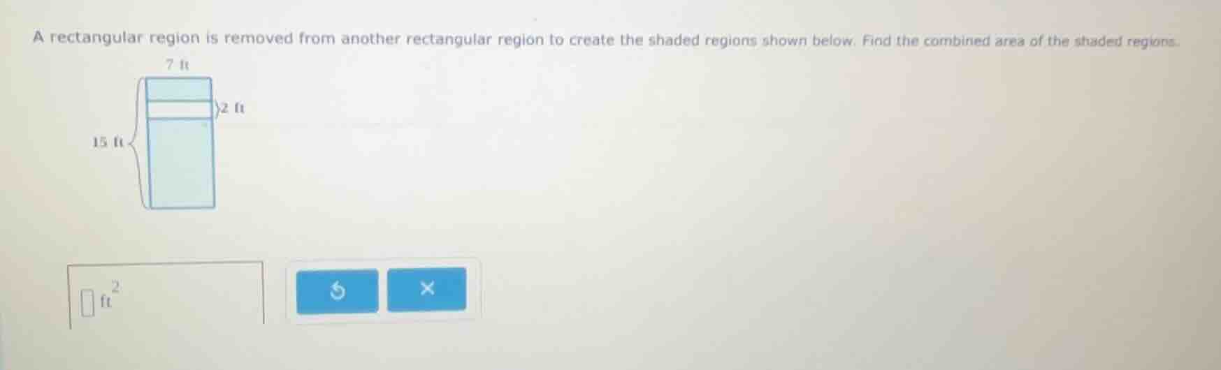 a rectangular region is removed from another rectangular region to crea…