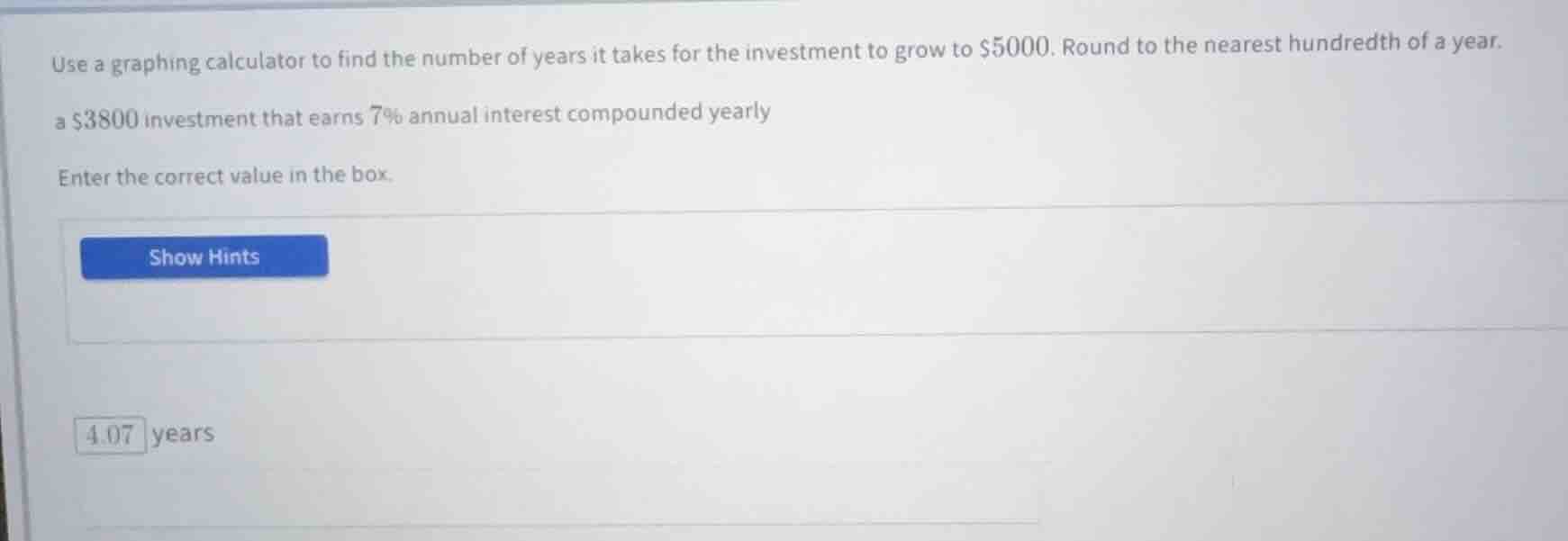 use a graphing calculator to find the number of years it takes for the …