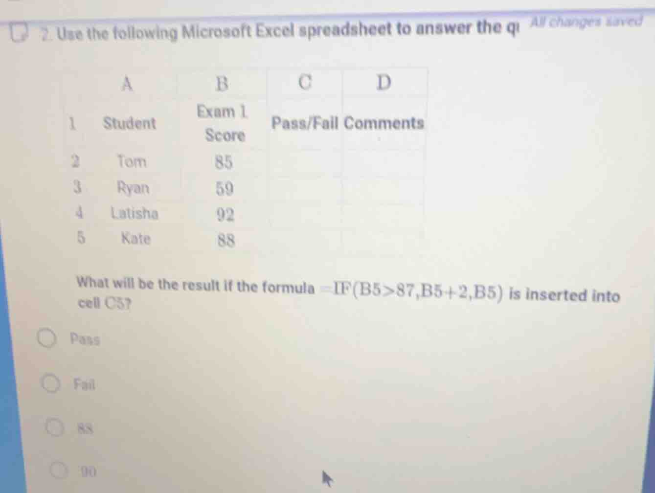 2. use the following microsoft excel spreadsheet to answer the qi all c…
