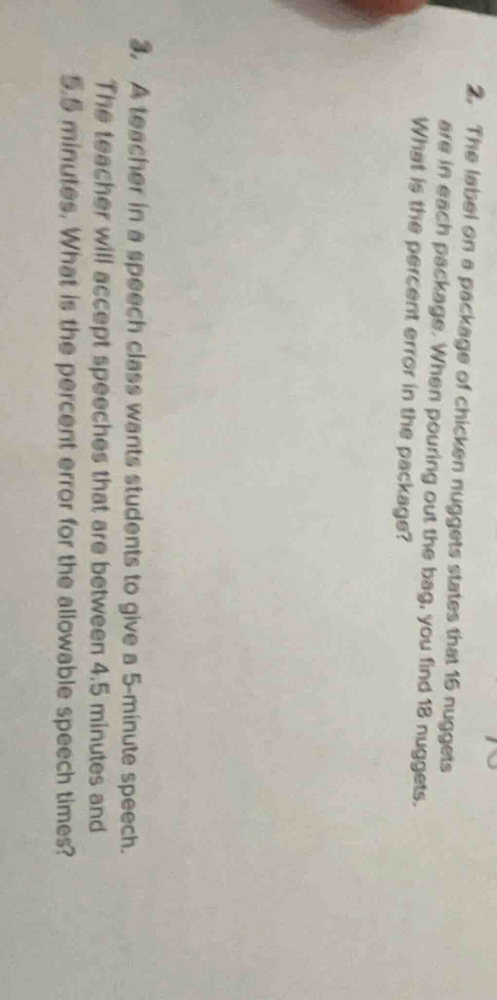 2. the label on a package of chicken nuggets states that 16 nuggets are…