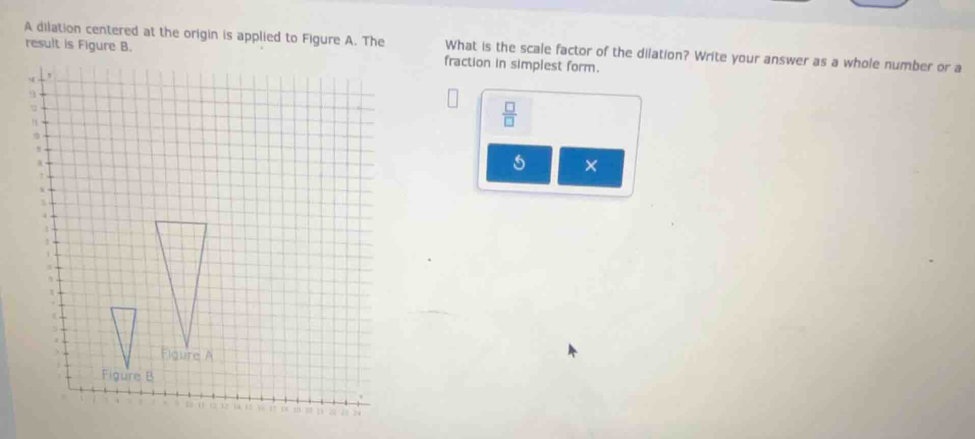 a dilation centered at the origin is applied to figure a. the result is…