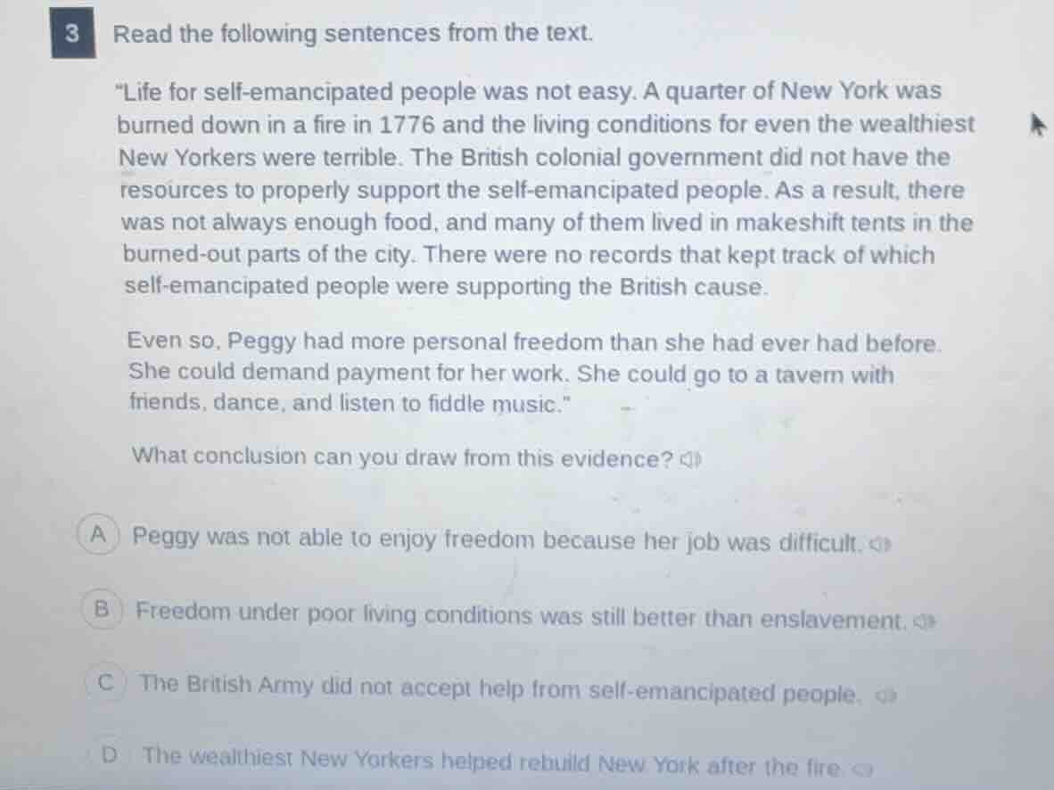 3 read the following sentences from the text. \life for self - emancipa…