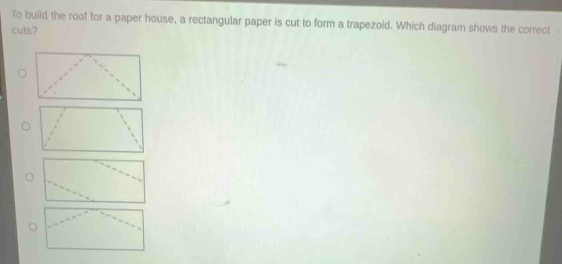 to build the roof for a paper house, a rectangular paper is cut to form…