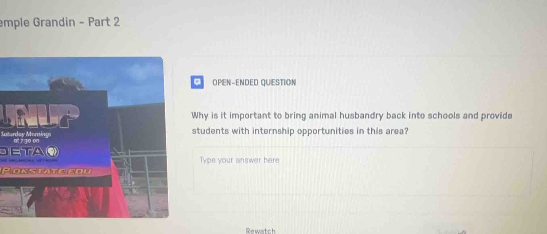 emple grandin - part 2 open-ended question why is it important to bring…